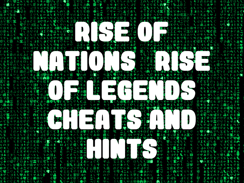 PC Cheats - Rise of Nations: Rise of Legends Guide - IGN